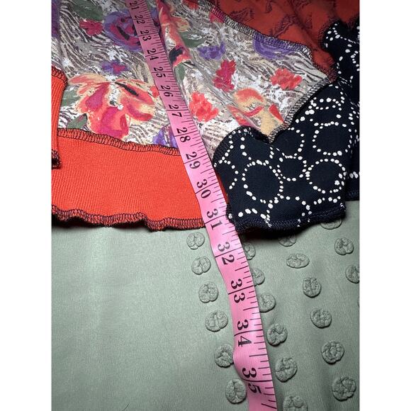 Womens hand knit patchwork tunic top large lagenlook artsy boho art to‎ wear - Picture 8 of 9